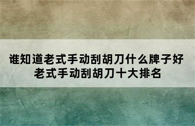 谁知道老式手动刮胡刀什么牌子好 老式手动刮胡刀十大排名